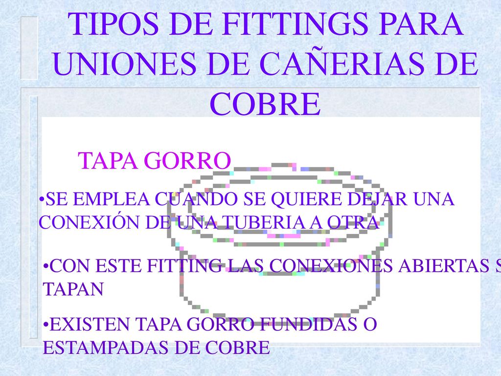 TIPOS DE FITTINGS PARA UNIONES DE CAÑERIAS DE COBRE