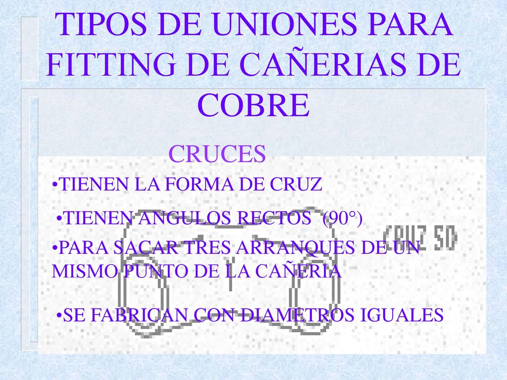 TIPOS DE UNIONES PARA FITTING DE CAÑERIAS DE COBRE