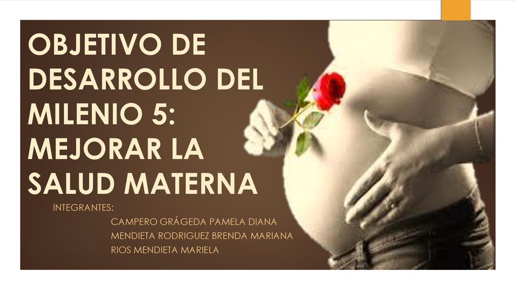 OBJETIVO DE DESARROLLO DEL MILENIO 5: MEJORAR LA SALUD MATERNA