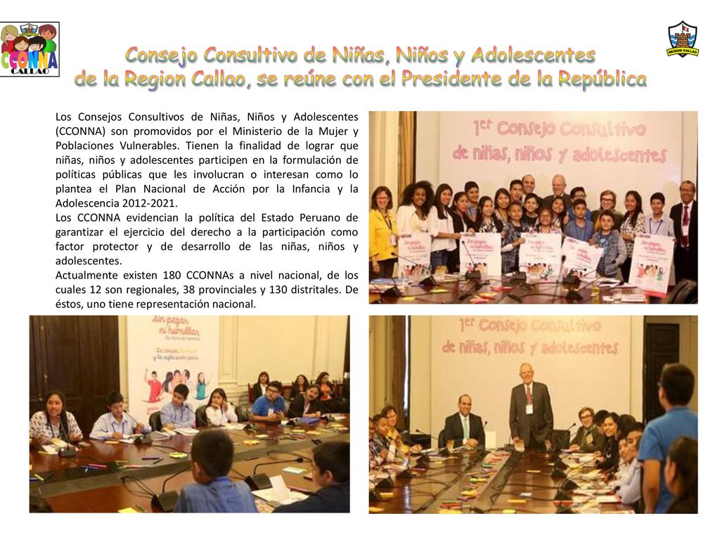 Consejo Consultivo de Niñas, Niños y Adolescentes de la Region Callao, se reúne con el Presidente de la República