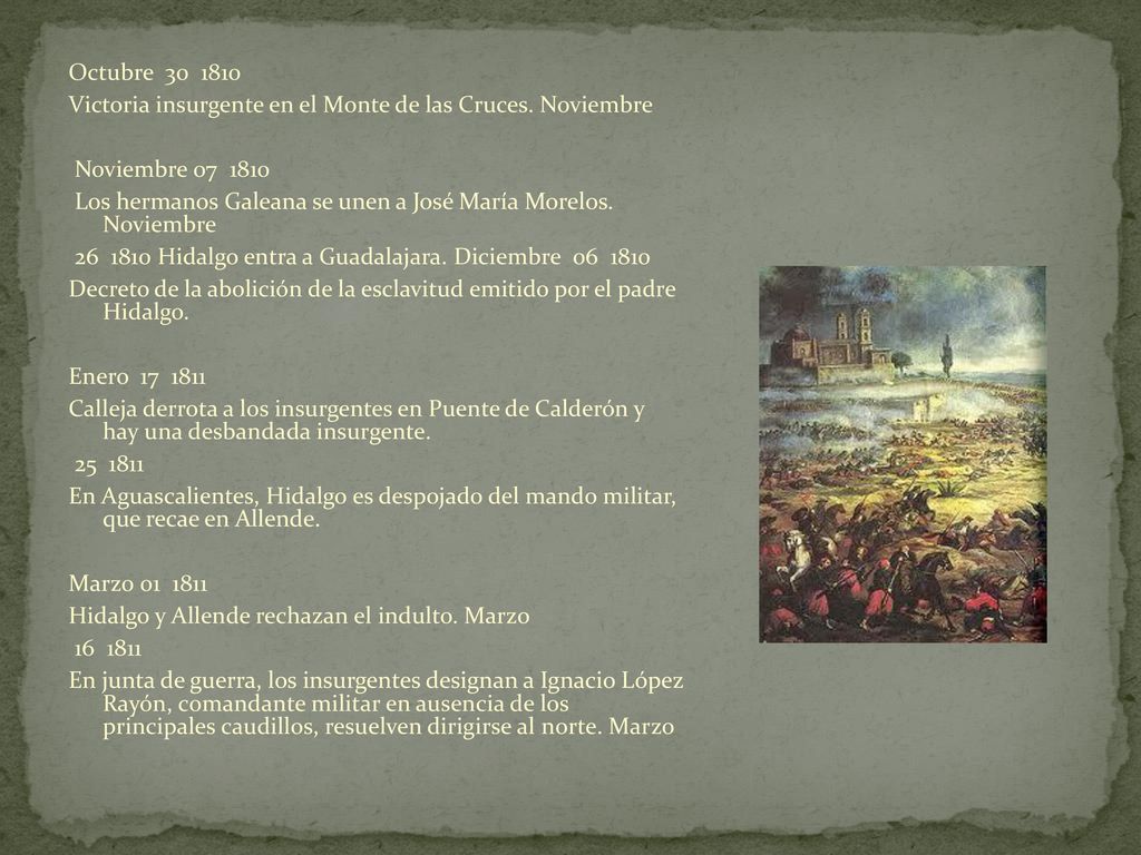 Octubre Victoria insurgente en el Monte de las Cruces