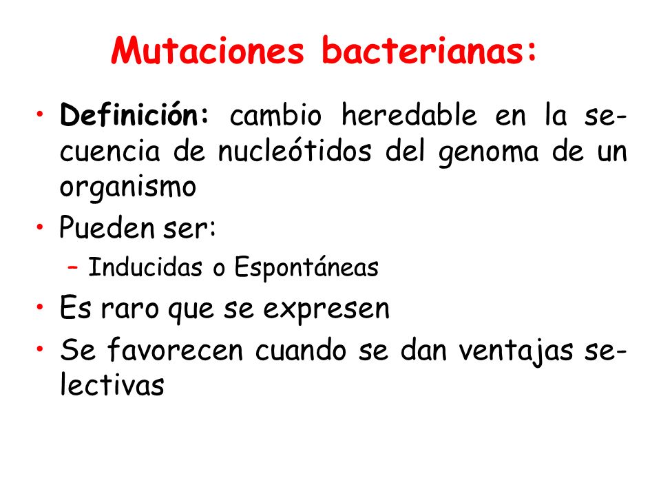Mutaciones bacterianas: