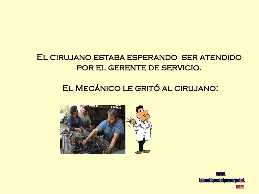 El cirujano estaba esperando ser atendido por el gerente de servicio.