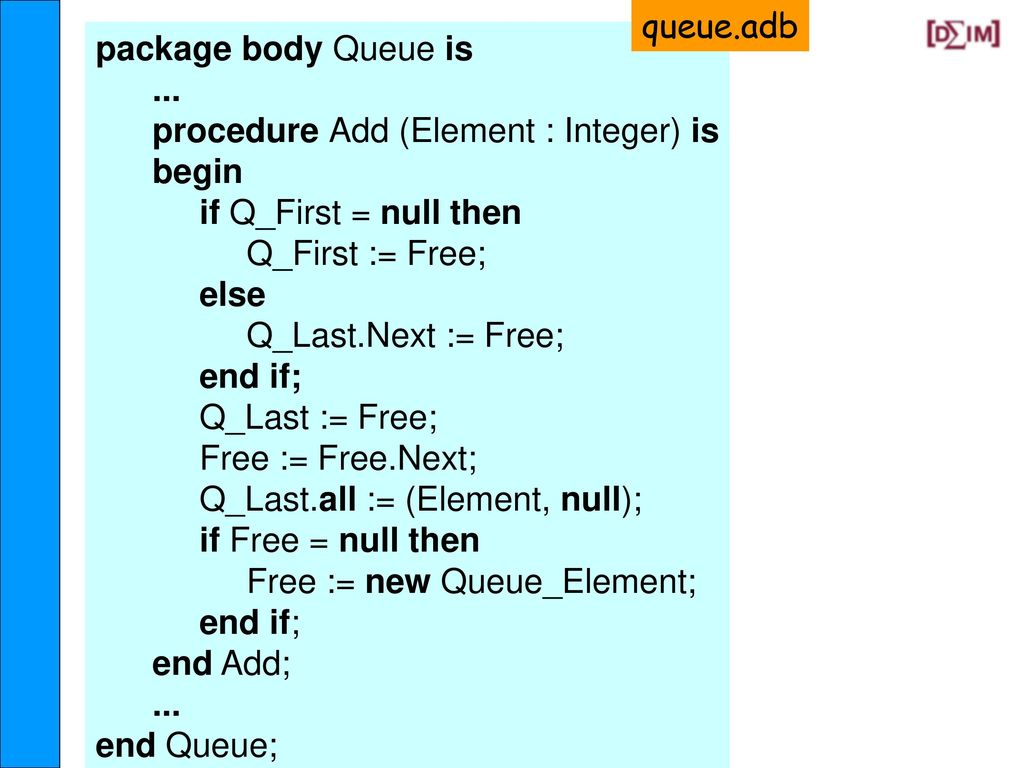 Lista enlazada Q_Last Q_First Free