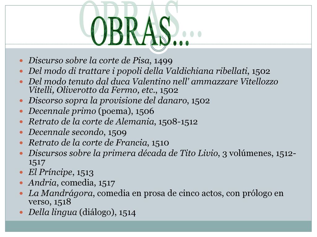 OBRAS... Discurso sobre la corte de Pisa, 1499