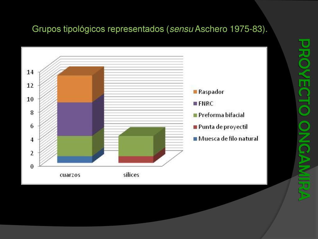 Grupos tipológicos representados (sensu Aschero ).
