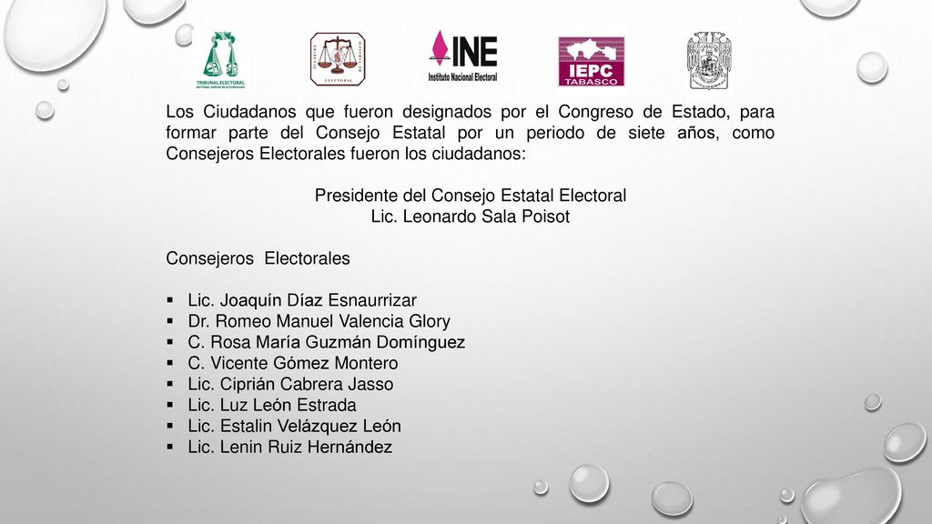 Presidente del Consejo Estatal Electoral Lic. Leonardo Sala Poisot