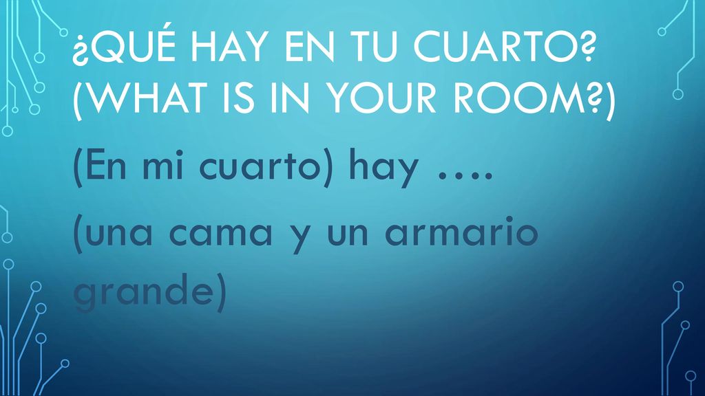 ¿Qué hay en tu cuarto (What is in your room )