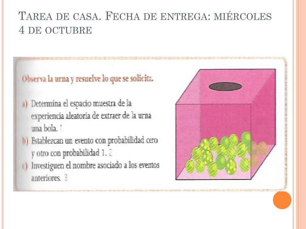 Tarea de casa. Fecha de entrega: miércoles 4 de octubre