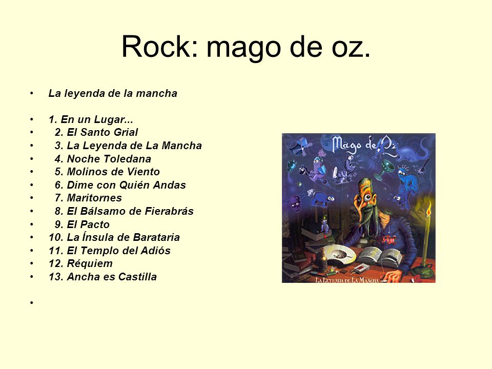 Rock: mago de oz. La leyenda de la mancha 1. En un Lugar...