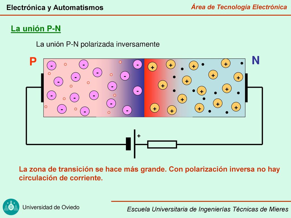 N P La unión P-N La unión P-N polarizada inversamente