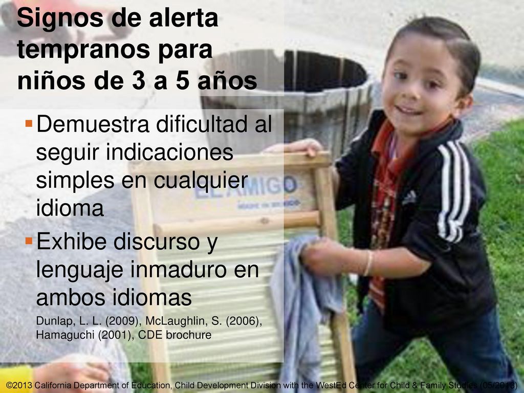 Signos de alerta tempranos para niños de 3 a 5 años