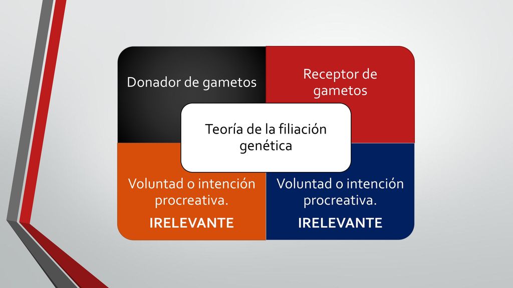 Teoría de la filiación genética Donador de gametos Receptor de gametos
