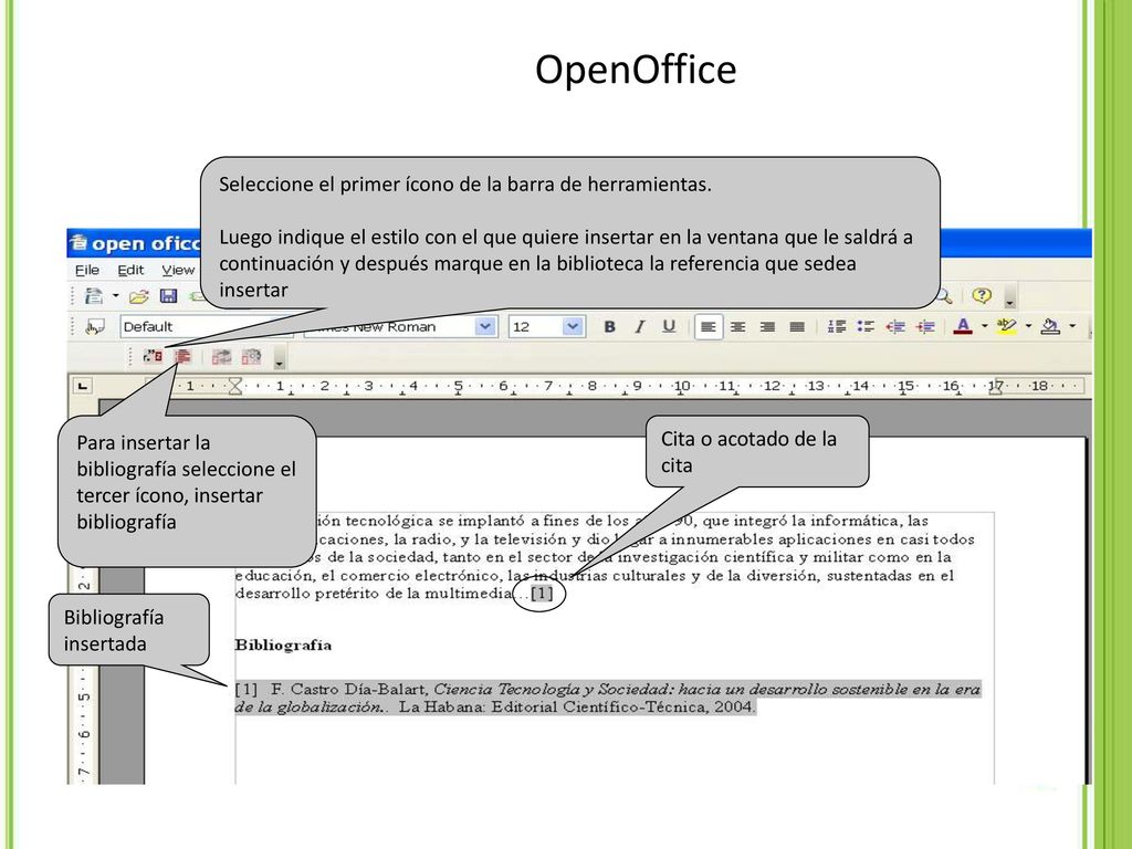 OpenOffice Seleccione el primer ícono de la barra de herramientas.
