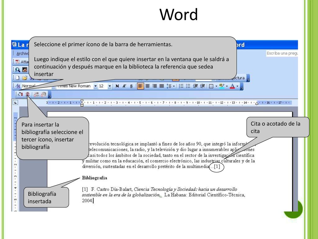 Word Seleccione el primer ícono de la barra de herramientas.