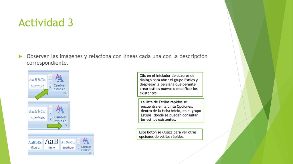 Actividad 3 Observen las imágenes y relaciona con líneas cada una con la descripción correspondiente.