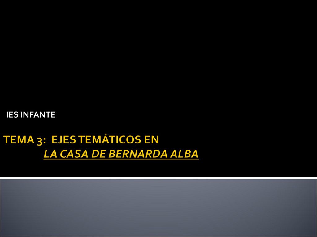 TEMA 3: EJES TEMÁTICOS EN LA CASA DE BERNARDA ALBA
