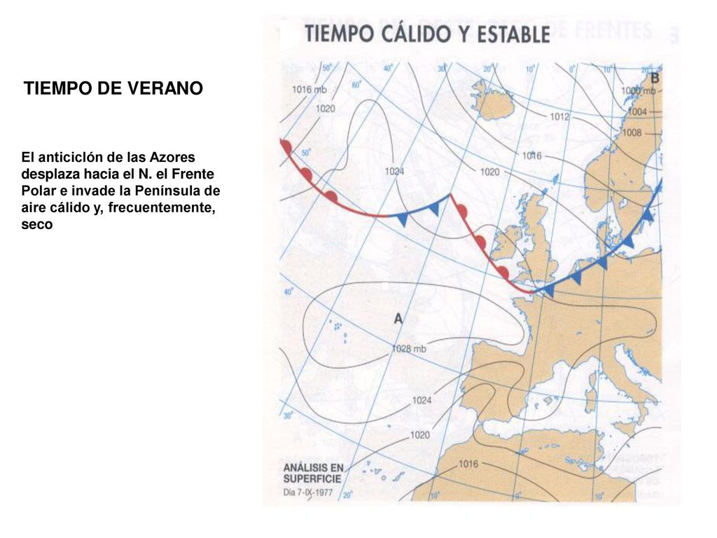TIEMPO DE VERANO El anticiclón de las Azores desplaza hacia el N.