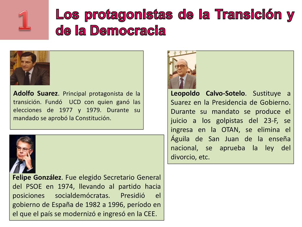 1 Los protagonistas de la Transición y de la Democracia