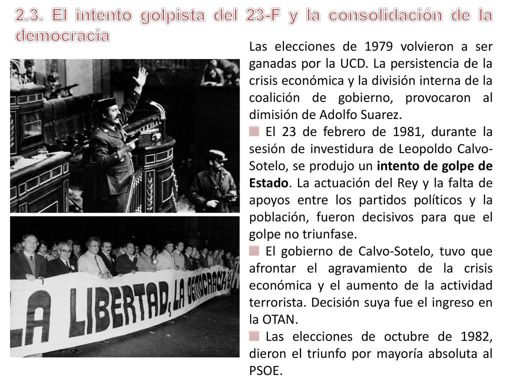 2.3. El intento golpista del 23-F y la consolidación de la democracia