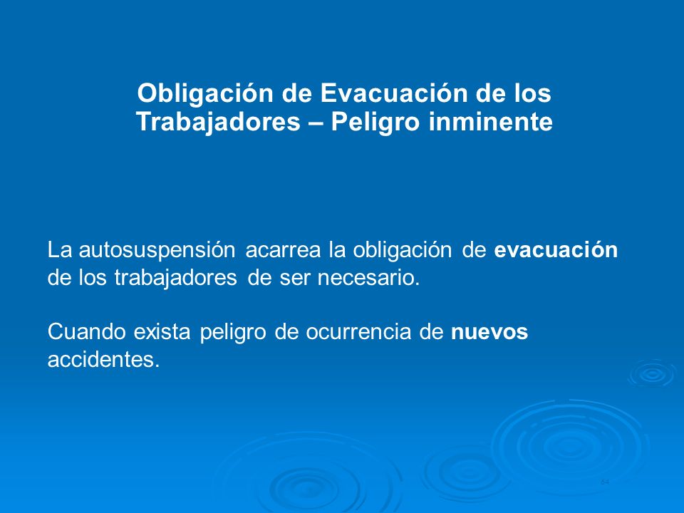 Obligación de Evacuación de los Trabajadores – Peligro inminente