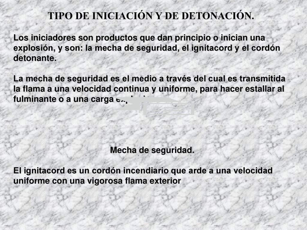 TIPO DE INICIACIÓN Y DE DETONACIÓN.