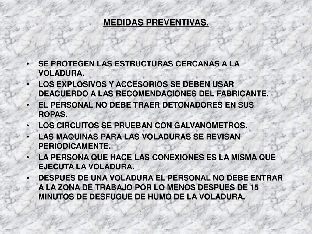 MEDIDAS PREVENTIVAS. SE PROTEGEN LAS ESTRUCTURAS CERCANAS A LA VOLADURA.