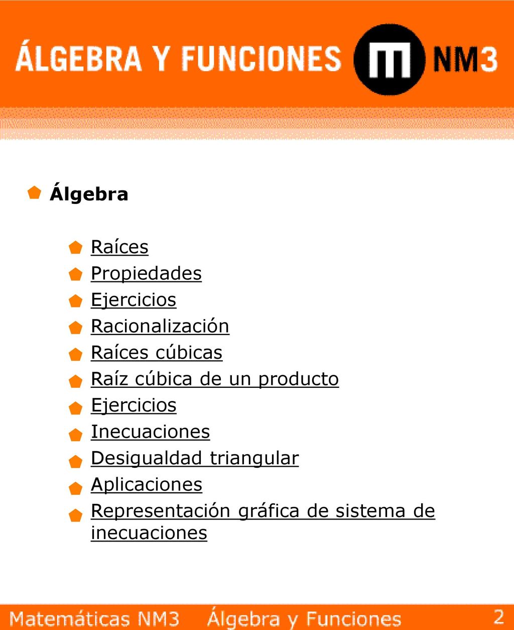 Álgebra Raíces. Propiedades. Ejercicios. Racionalización. Raíces cúbicas. Raíz cúbica de un producto.
