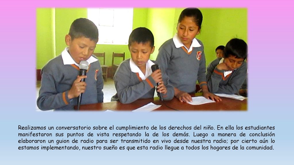 Realizamos un conversatorio sobre el cumplimiento de los derechos del niño.