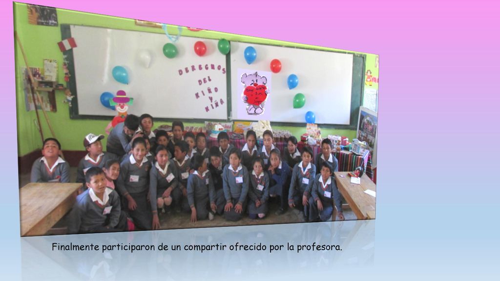 Finalmente participaron de un compartir ofrecido por la profesora.