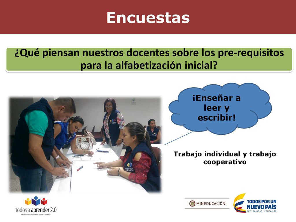 ¡Enseñar a leer y escribir! Trabajo individual y trabajo cooperativo