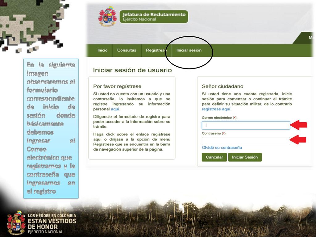 En la siguiente imagen observaremos el formulario. correspondiente de inicio de sesión donde básicamente.