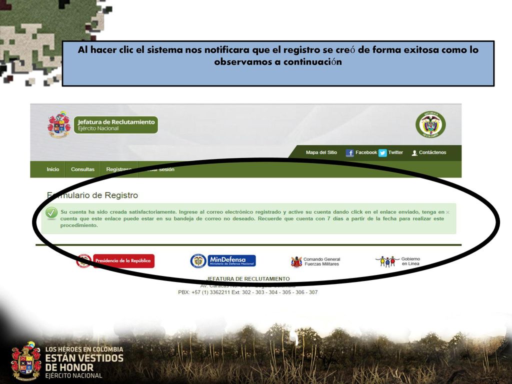 Al hacer clic el sistema nos notificara que el registro se creó de forma exitosa como lo observamos a continuación