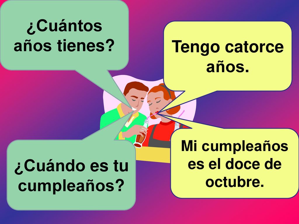 Mi cumpleaños es el doce de octubre. ¿Cuándo es tu cumpleaños