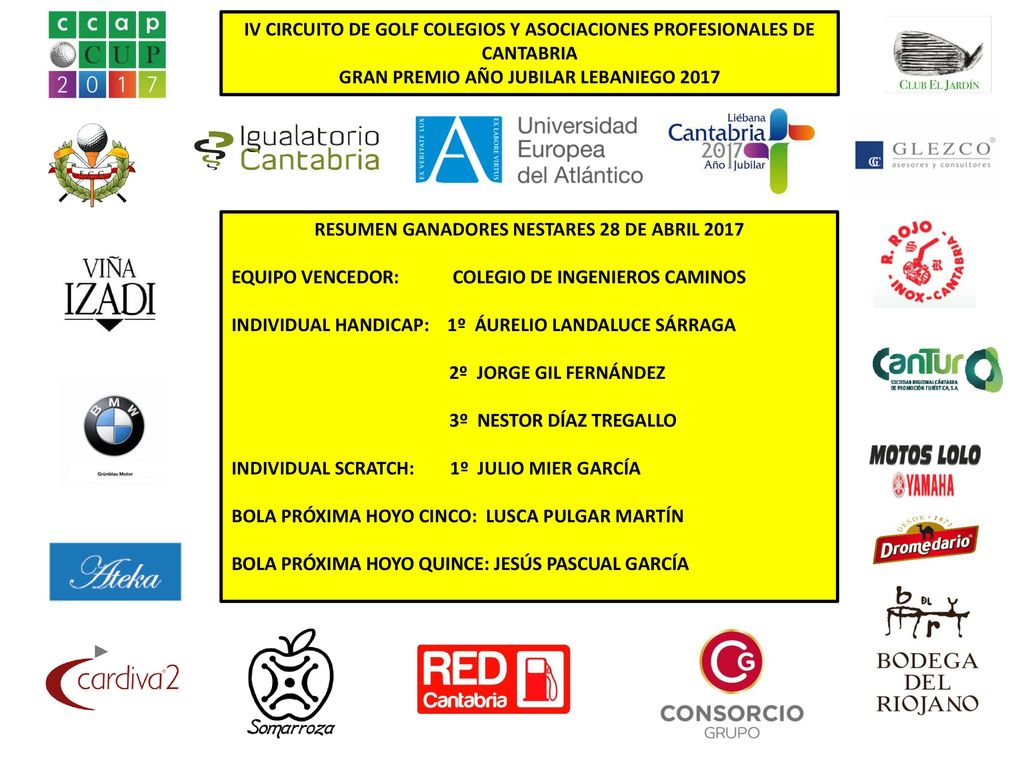 IV CIRCUITO DE GOLF COLEGIOS Y ASOCIACIONES PROFESIONALES DE CANTABRIA