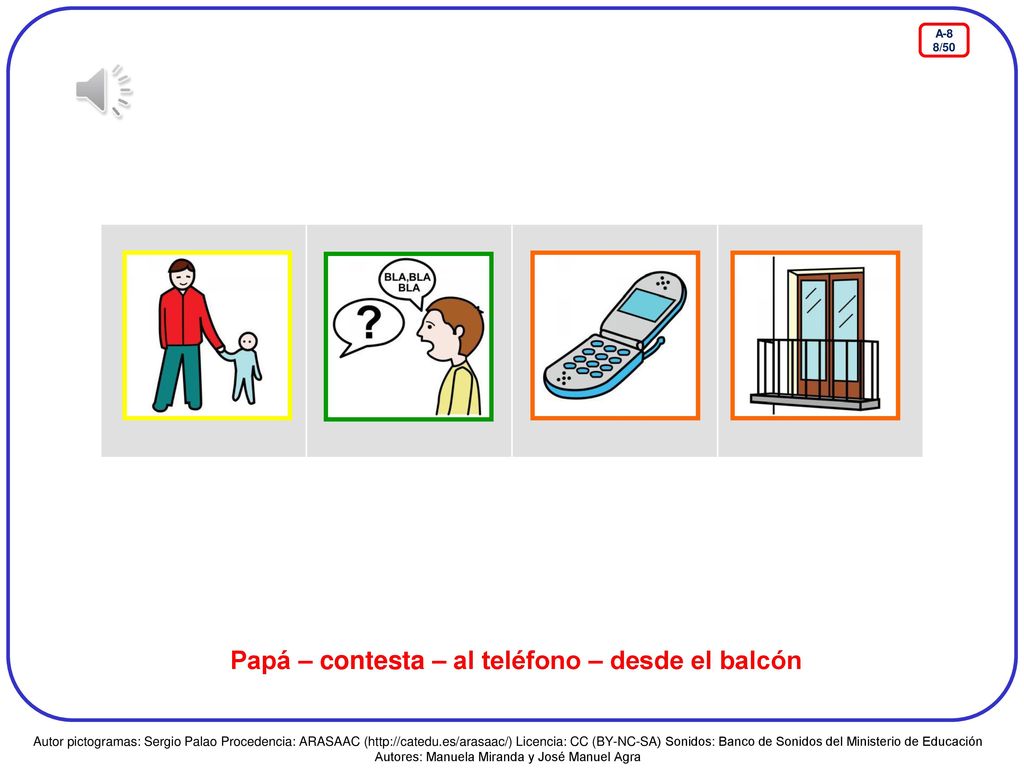 Papá – contesta – al teléfono – desde el balcón