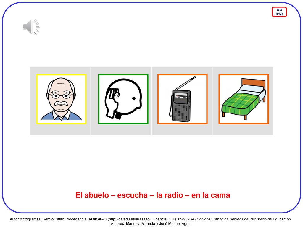 El abuelo – escucha – la radio – en la cama