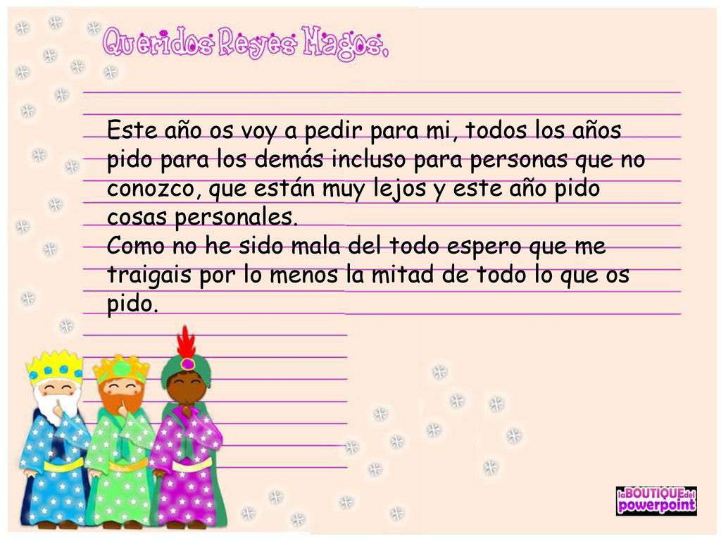 Este año os voy a pedir para mi, todos los años pido para los demás incluso para personas que no conozco, que están muy lejos y este año pido cosas personales.