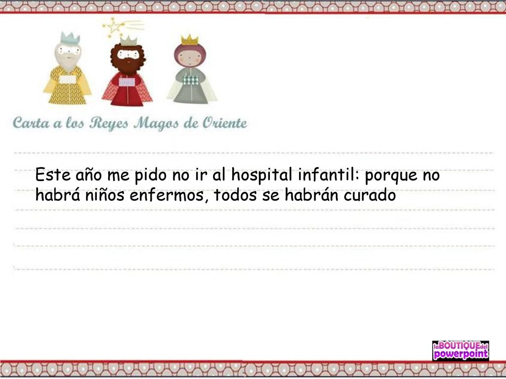 Este año me pido no ir al hospital infantil: porque no habrá niños enfermos, todos se habrán curado