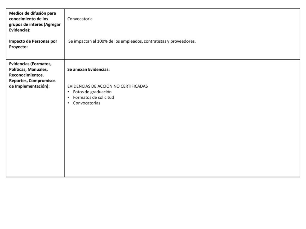 Medios de difusión para conocimiento de los grupos de interés (Agregar Evidencia):