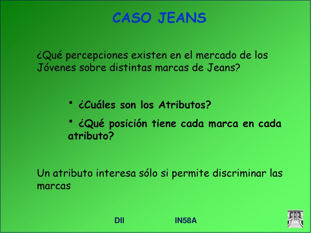 CASO JEANS ¿Qué percepciones existen en el mercado de los Jóvenes sobre distintas marcas de Jeans ¿Cuáles son los Atributos
