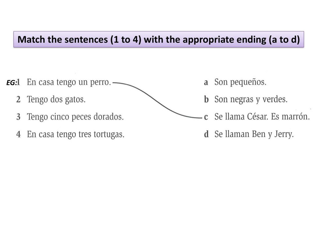 Match the sentences (1 to 4) with the appropriate ending (a to d)