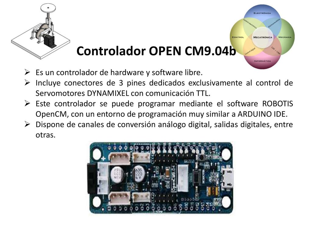Controlador OPEN CM9.04b Es un controlador de hardware y software libre.