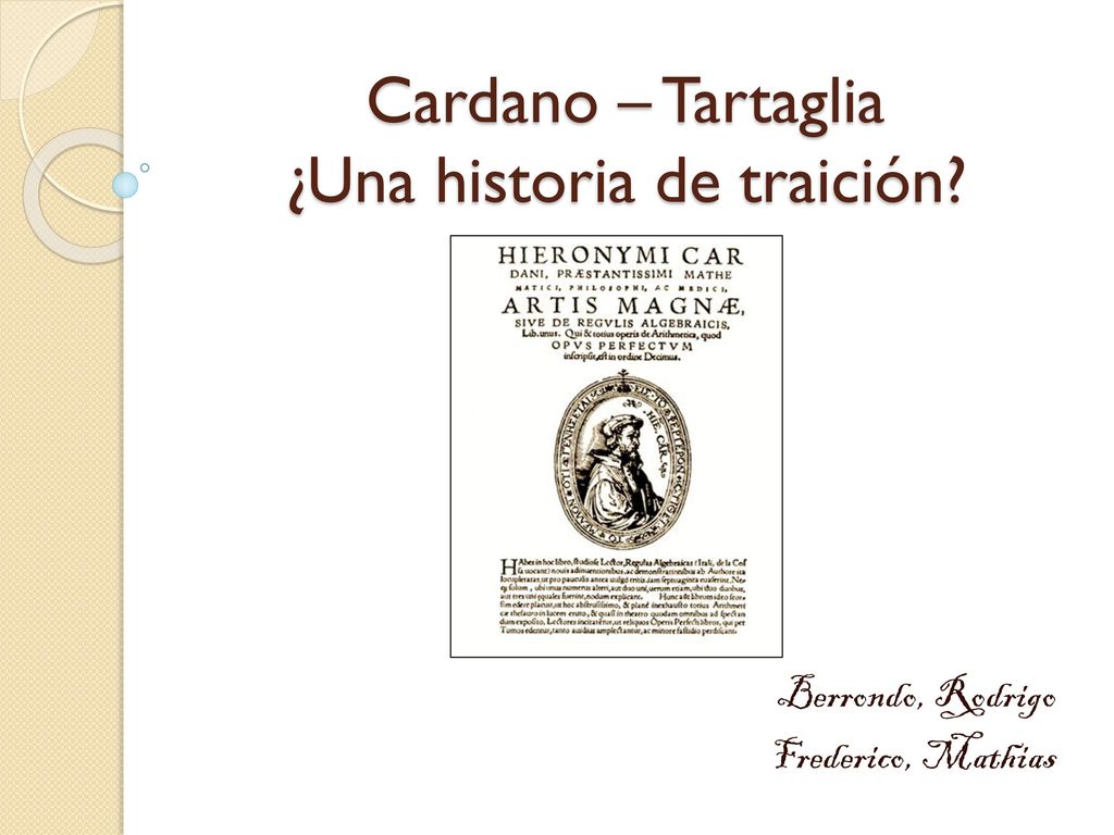 Cardano – Tartaglia ¿Una historia de traición