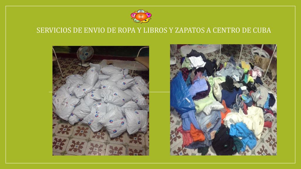 SERVICIOS DE ENVIO DE ROPA Y LIBROS Y ZAPATOS A CENTRO DE CUBA