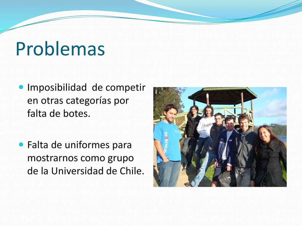 Problemas Imposibilidad de competir en otras categorías por falta de botes.
