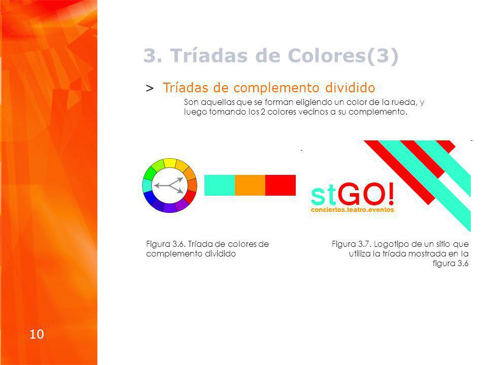 3. Tríadas de Colores(3) Tríadas de complemento dividido 10