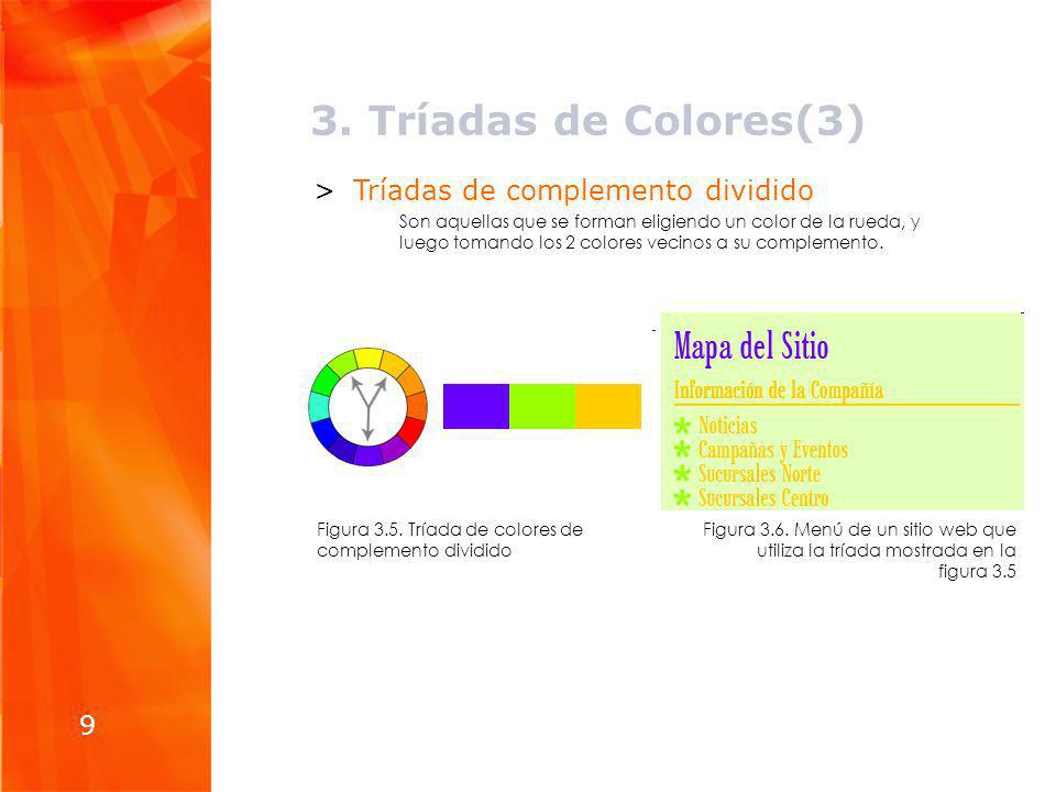 3. Tríadas de Colores(3) Tríadas de complemento dividido 9