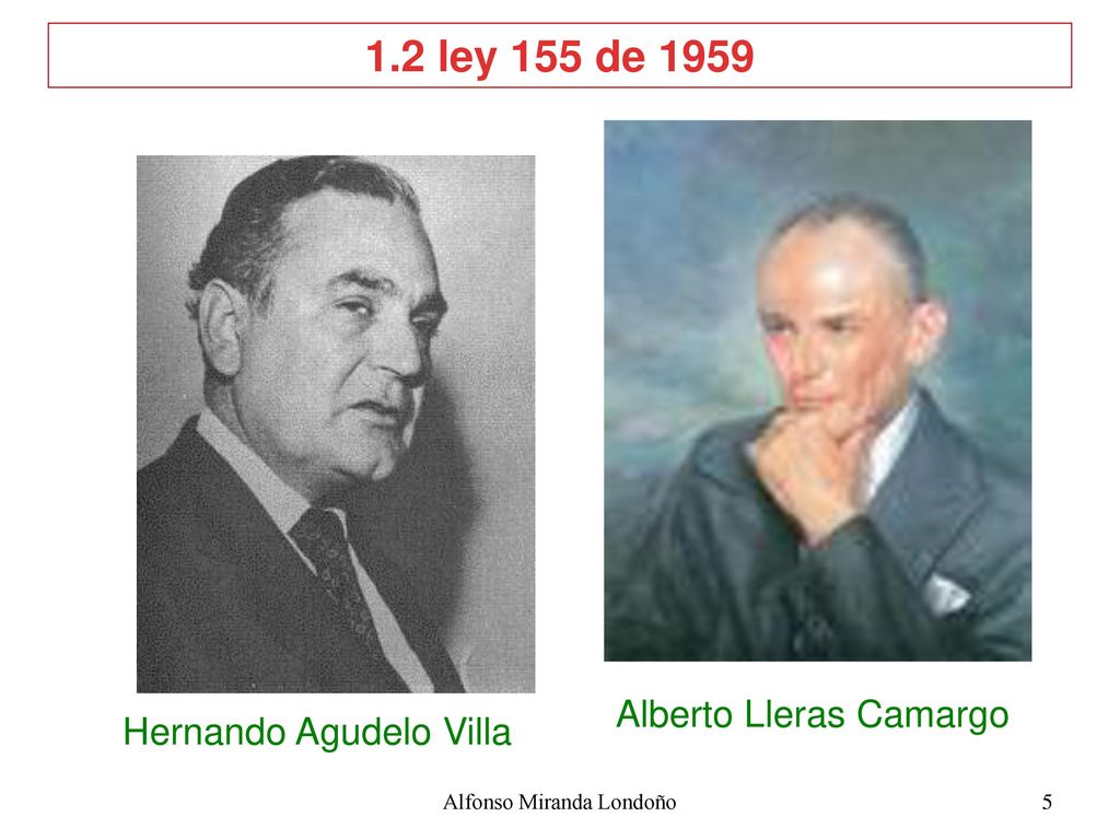1.2 ley 155 de 1959 Alberto Lleras Camargo Hernando Agudelo Villa