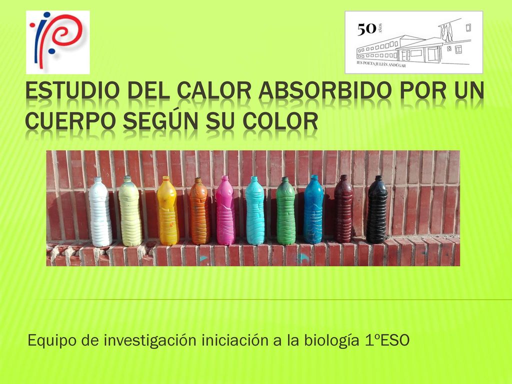 Estudio del calor absorbido por un cuerpo según su color